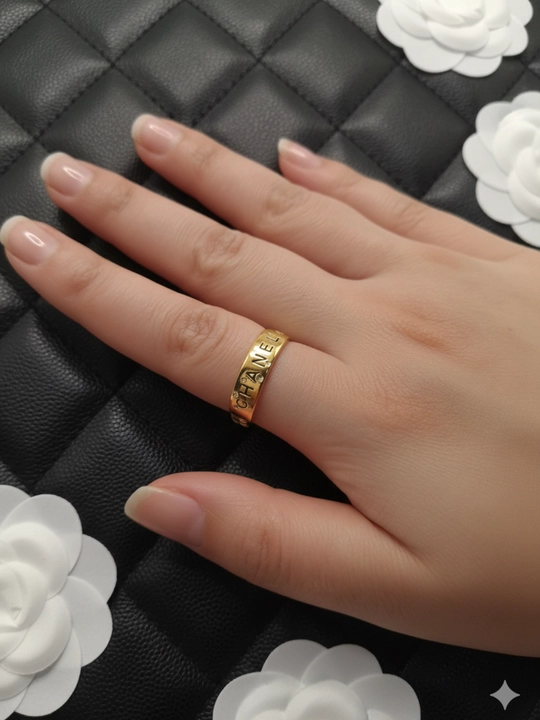 Женское кольцо Chanel adjustable — позолоченное