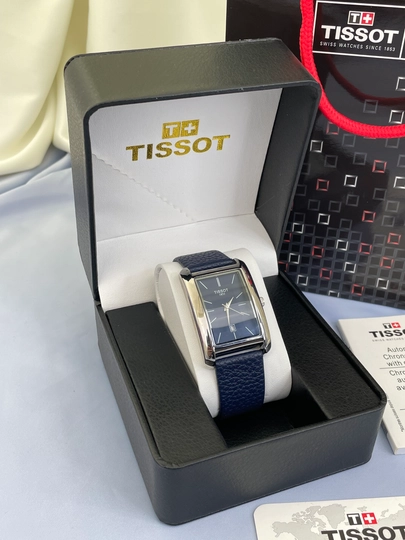 Мужские наручные часы Tissot, классическая кварцевая модель, отличный выбор в качестве — IWATCHE-45W0046-СИНИЙ