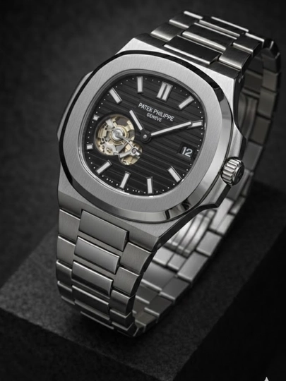 Мужские механические часы Patek Philippe, автоподзавод, в подарочной упаковке — WATCH11-280W004-ЧЕРН