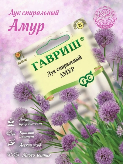 Семена , лук спиральный декоративный Амур, 0,1г, Гавриш, цветочная коллекция — GAVRISH-ГВ00005