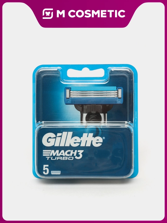 Сменные кассеты для бритвы Gillette Mach3 Turbo, 5 шт - 