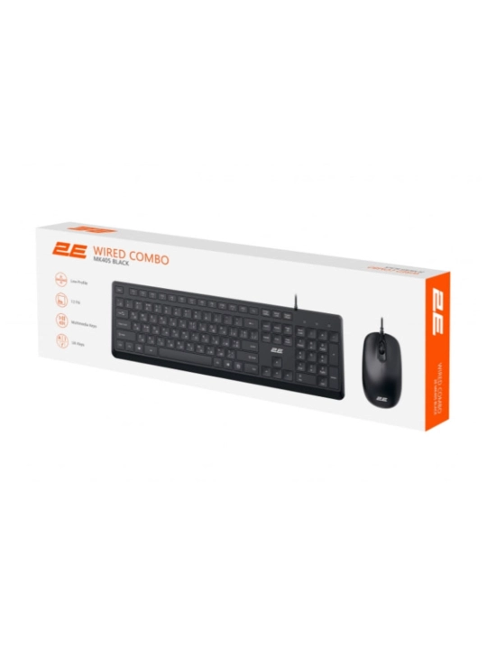Комплект клавиатура и мышь 2E MK405 USB-A, EN/UK/RU, чёрный - 