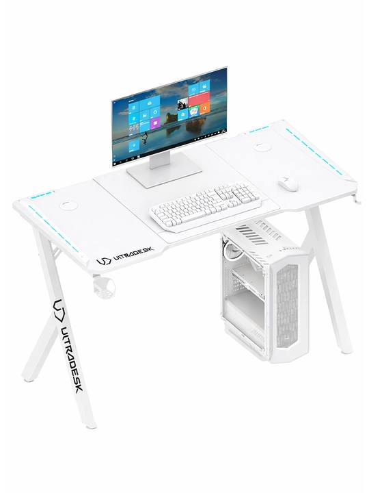 Компьютерный стол с RGB подсветкой, карбоновый игровой стол 120/140 см, для геймеров