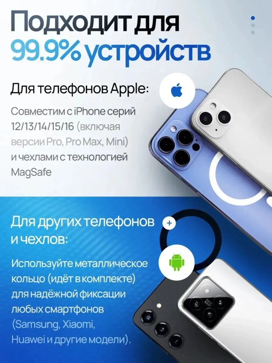 360 darajaga buriladigan MagSafe so‘rg‘ichli avtomobil telefon tutqichi