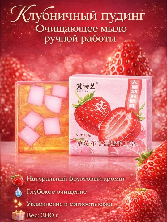 Yuz va tana uchun mevali xushbo‘y art-sovun, 200 g - 