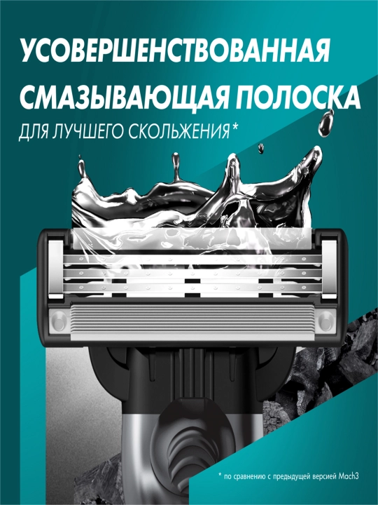 Станок для бритья Gillette Mach3 Charcoal Razor, 6 кассет
