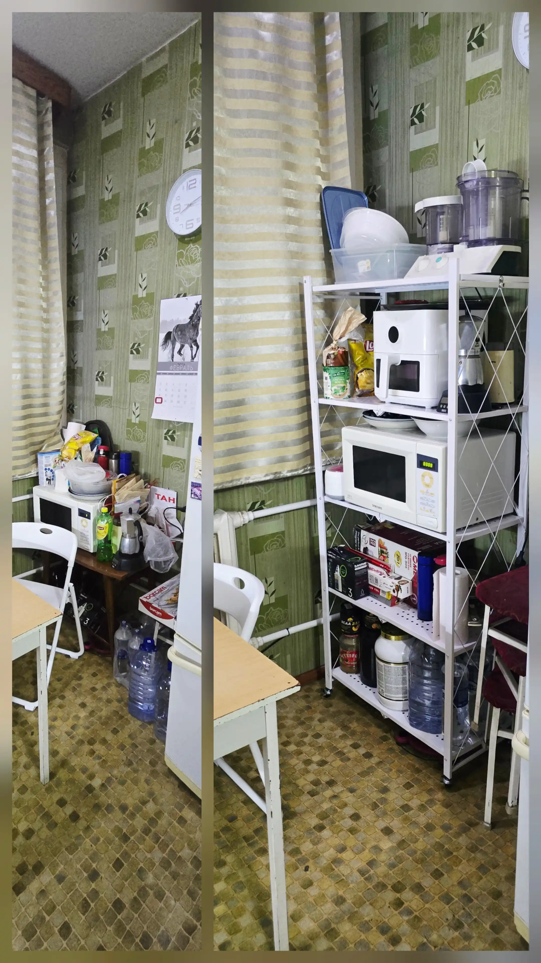 Стеллаж металлический на колесиках, складной, для хранения на кухне, балконе, этажерка
