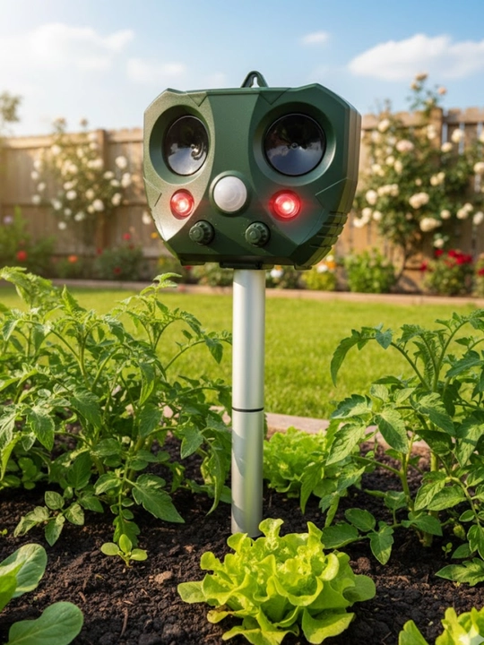 Ultrasonic repeller of birds, animals on solar batteries