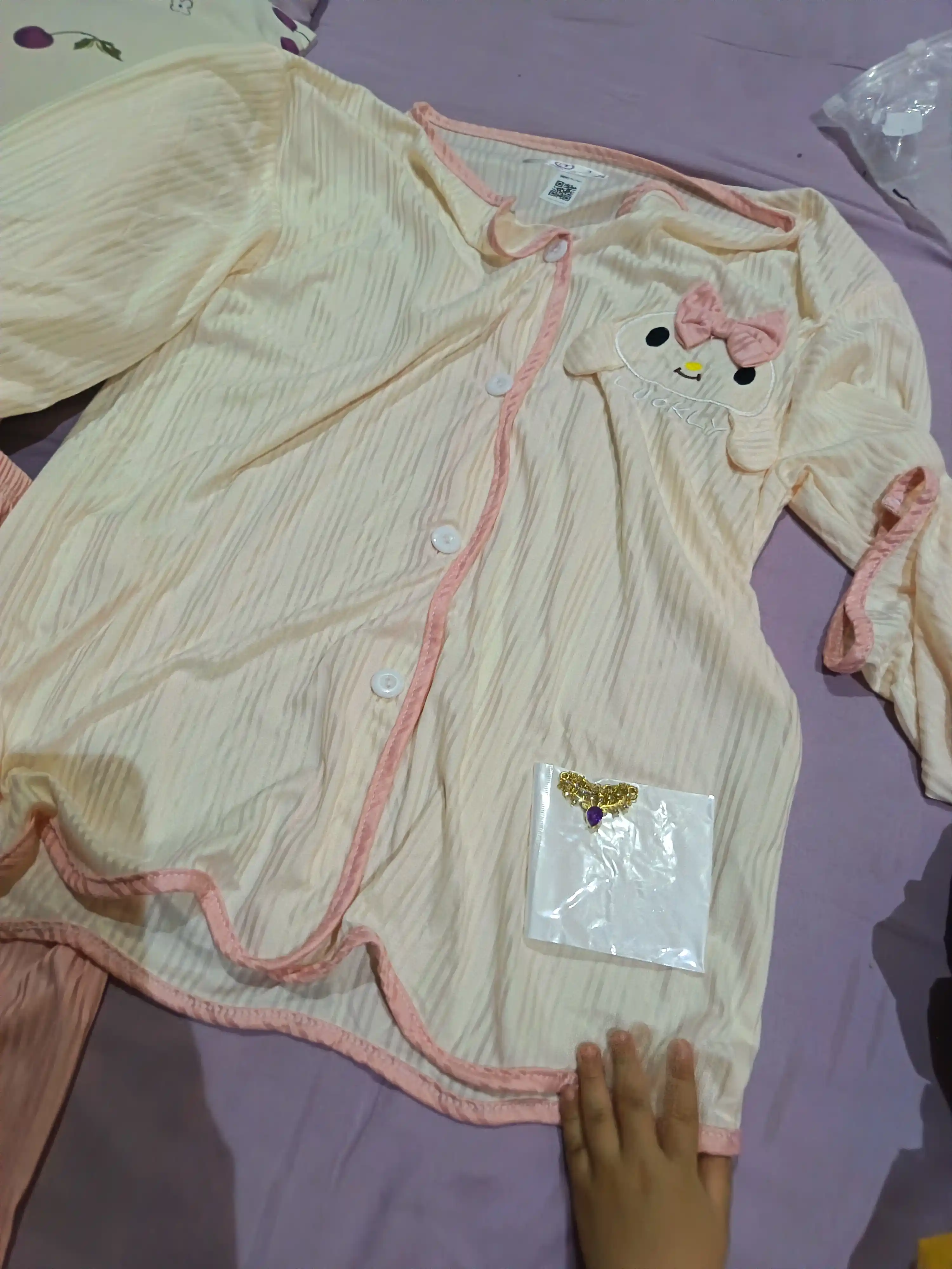 Ayollar uy kiyimi, pijama, 80% paxtadan tayyorlangan kiyimlar to‘plami 2 tasi 1 da