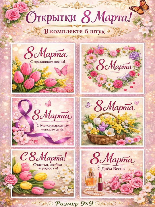 8 mart uchun otkritkalar! - 