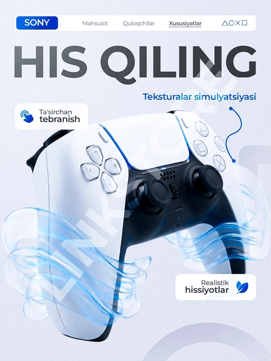 Simsiz joystik DualSense 5 PC va Sony Playstation 5 uchun