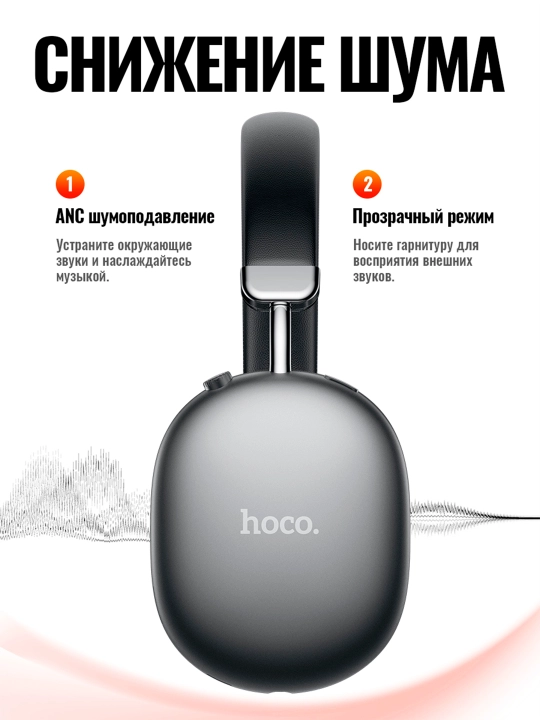 Hoco W35 MAX ANC simsiz quloqchinlari, toliq hajmli, shovqinni pasaytirish va mikrofon