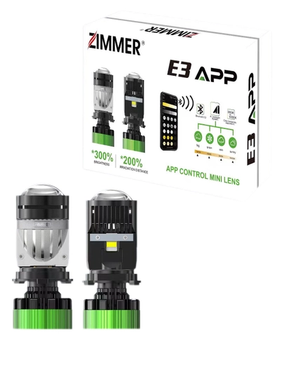 ZIMMER E3 APP Control Mini Lens — cветодиодные Bi‑LED мини линзы для фар — BEZNES-E3APZIMMER