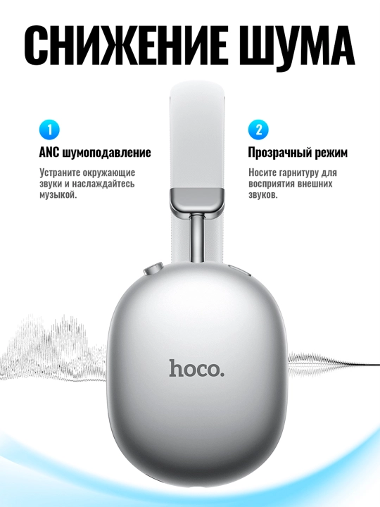 Hoco W35 MAX ANC simsiz quloqchinlari, toliq hajmli, shovqinni pasaytirish va mikrofon