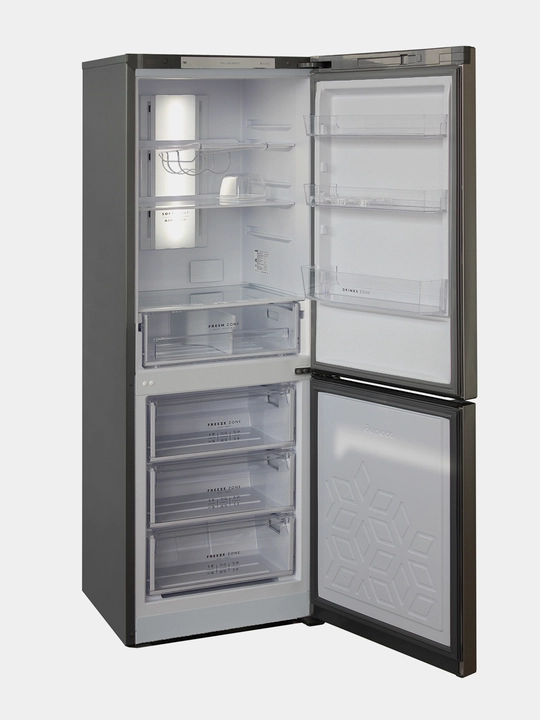 Ikki kamerali sovutgich Biryusa I920NF, 310 l hajmi, No Frost, display orqali boshqaruv