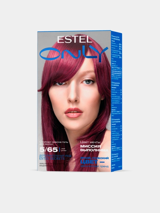 Краска-гель для волос ESTEL ONLY, стойкая, тон светлый, шатен, фиолетово-красный, 5/65, 125 мл - 