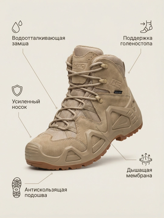 Тактические ботинки A-TAC, берцы мужские армейские, треккинговые ботинки, песочные