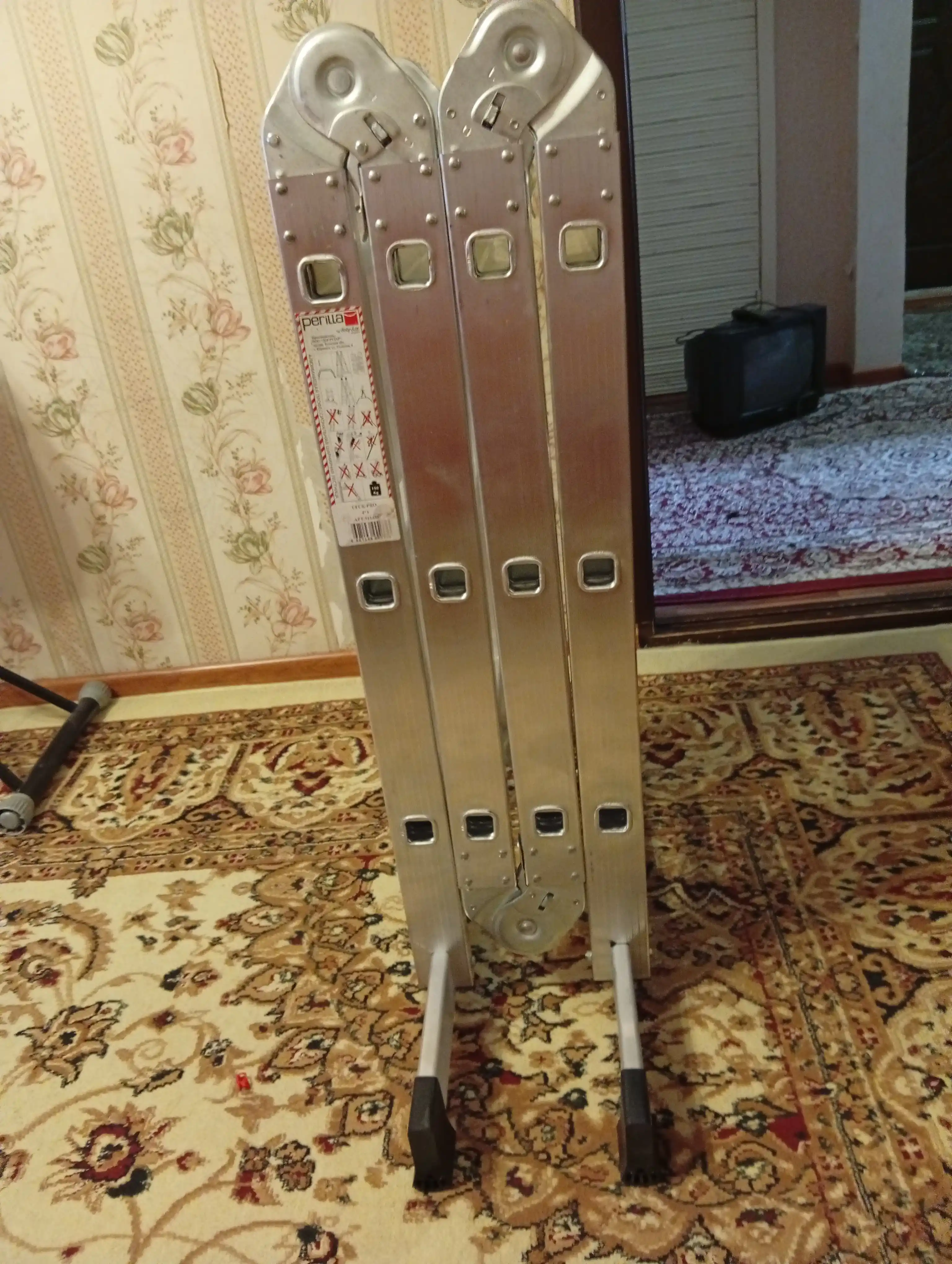 Лестница трансформер Perilla, профессиональная, шарнирная, 4 секции по 3 ступени, 3.55 м