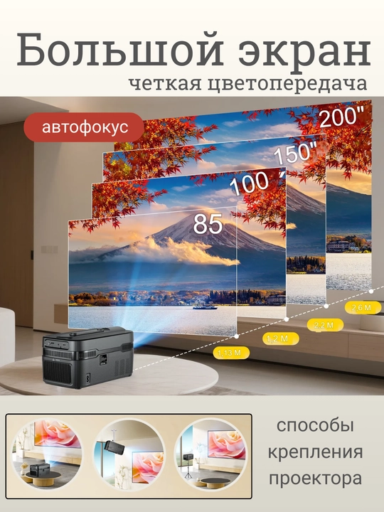 Проектор 800ANSI HY450 8K 1080P, с ультракоротким фокусным расстоянием H726 BT5.4 EU Plug