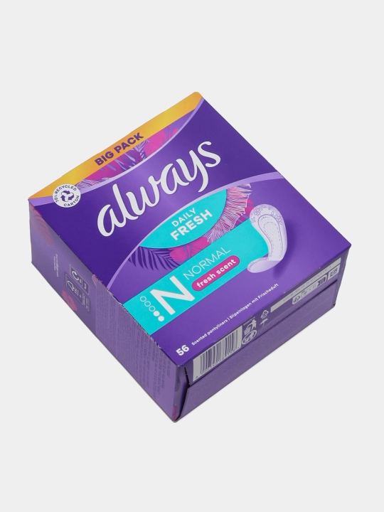 Always Normal Fresh Scent kundalik qistirmalari, 56 dona