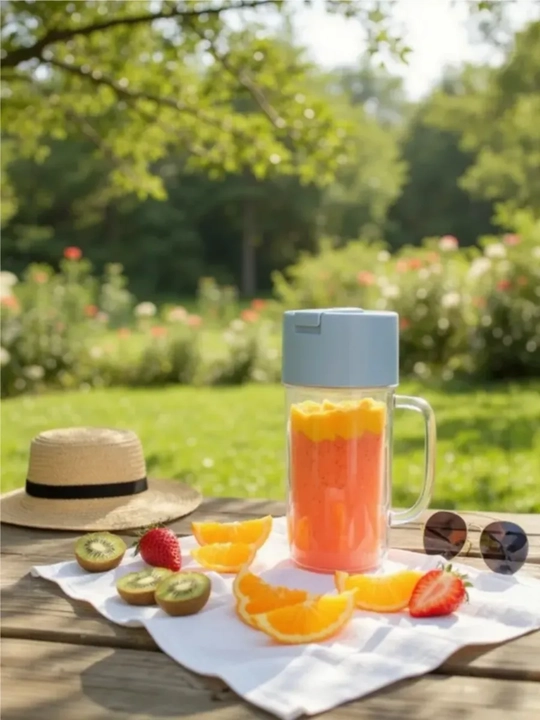 Portativ mini blender – kokteyl va smuzi uchun, 500 ml, 1200 mA·soat, USB zaryadlash