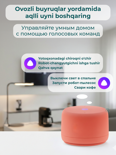 Умная колонка Яндекс Станция Лайт 2 с микрофоном, колонка Алиса с часами, без часов