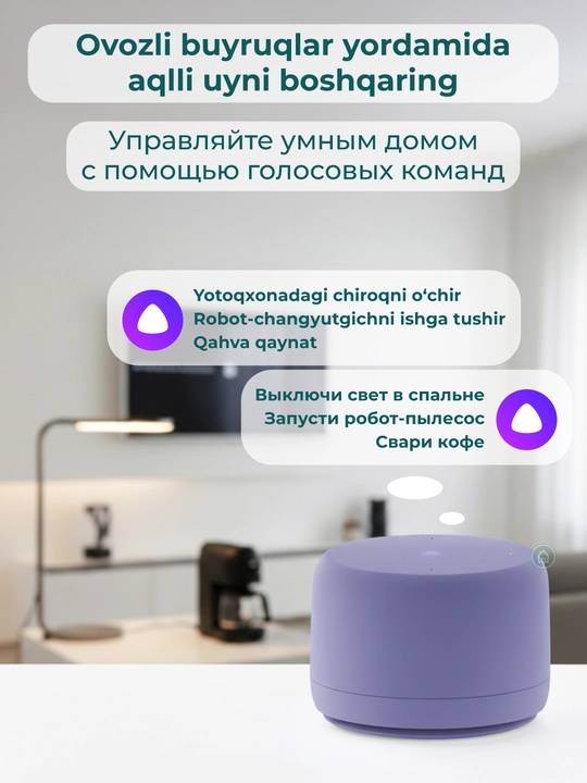 Умная колонка Яндекс Станция Лайт 2 с микрофоном, колонка Алиса с часами, без часов
