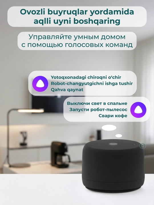 Умная колонка Яндекс Станция Лайт 2 с микрофоном, колонка Алиса с часами, без часов