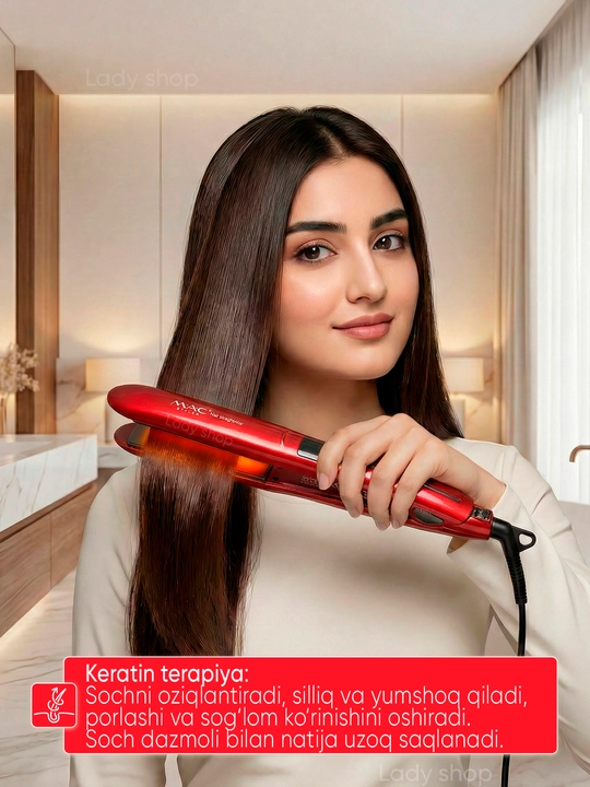 Выпрямитель для волос MAC Styler 450F, профессиональный утюжок, LED дисплей, 8 режимов