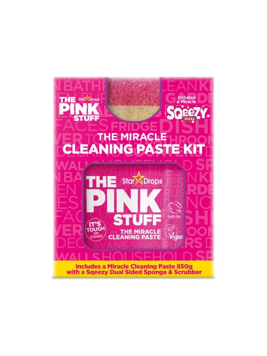 The Pink Stuff universal tozalash pastasi + gubka, tozalagich, dog‘ ketkazuvchi, 850 g