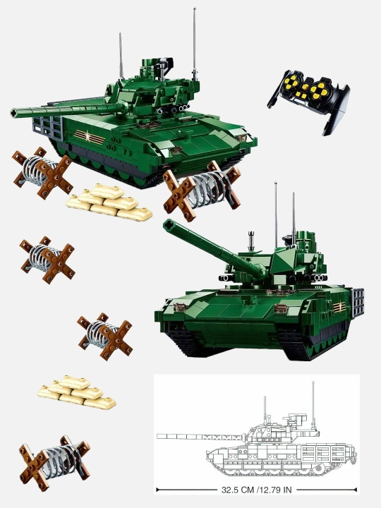 Конструктор Sluban M38-B0850 Танк Т-14 на радиоуправлении