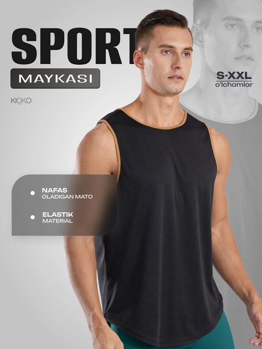 Erkaklar maykasi, sport Kioko, futbolka, yengsiz. Erkaklar sport kiyimi - 