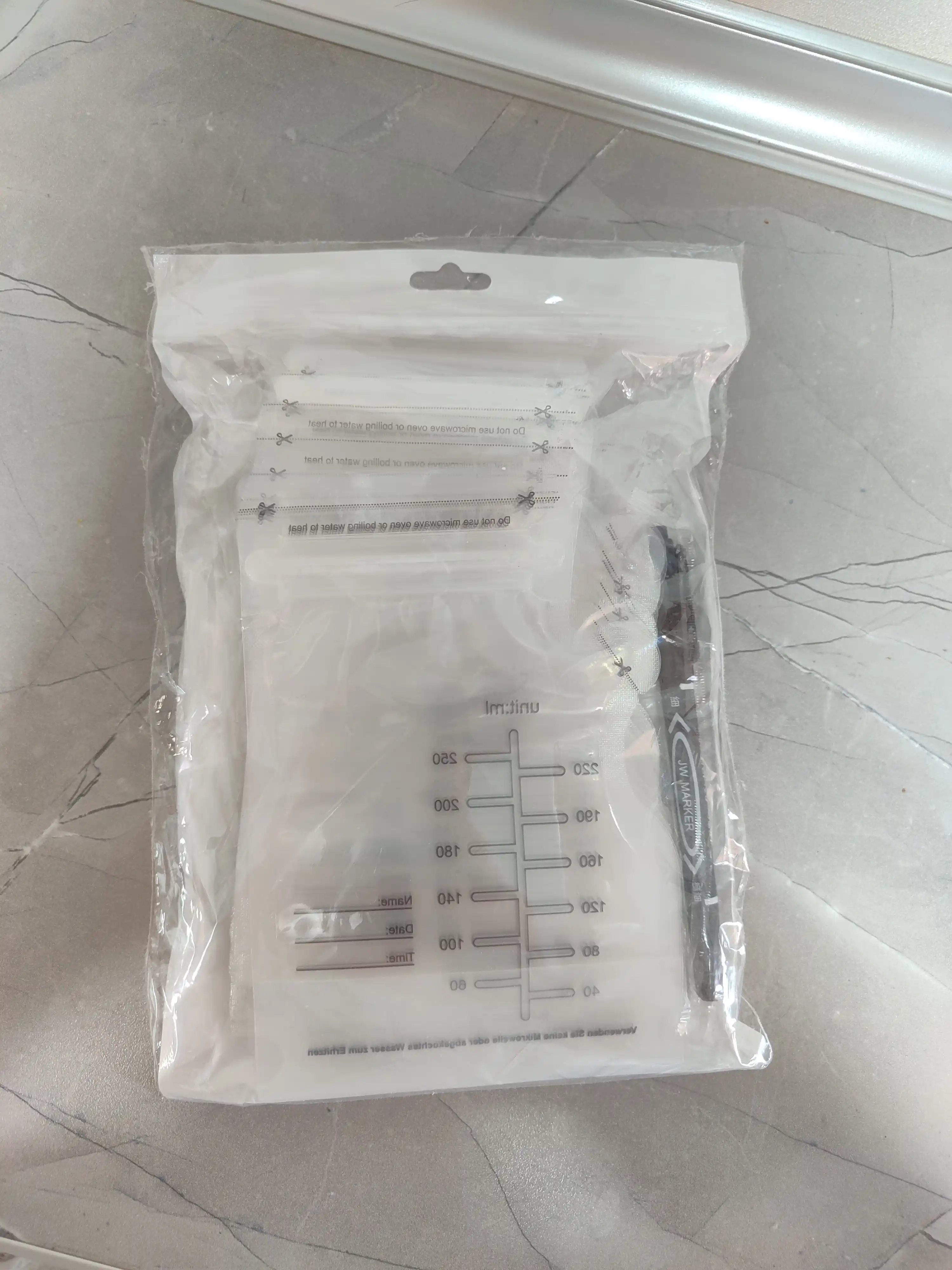 Ona sutini saqlash va muzlatish uchun paketlar, 250 ml, 30 dona