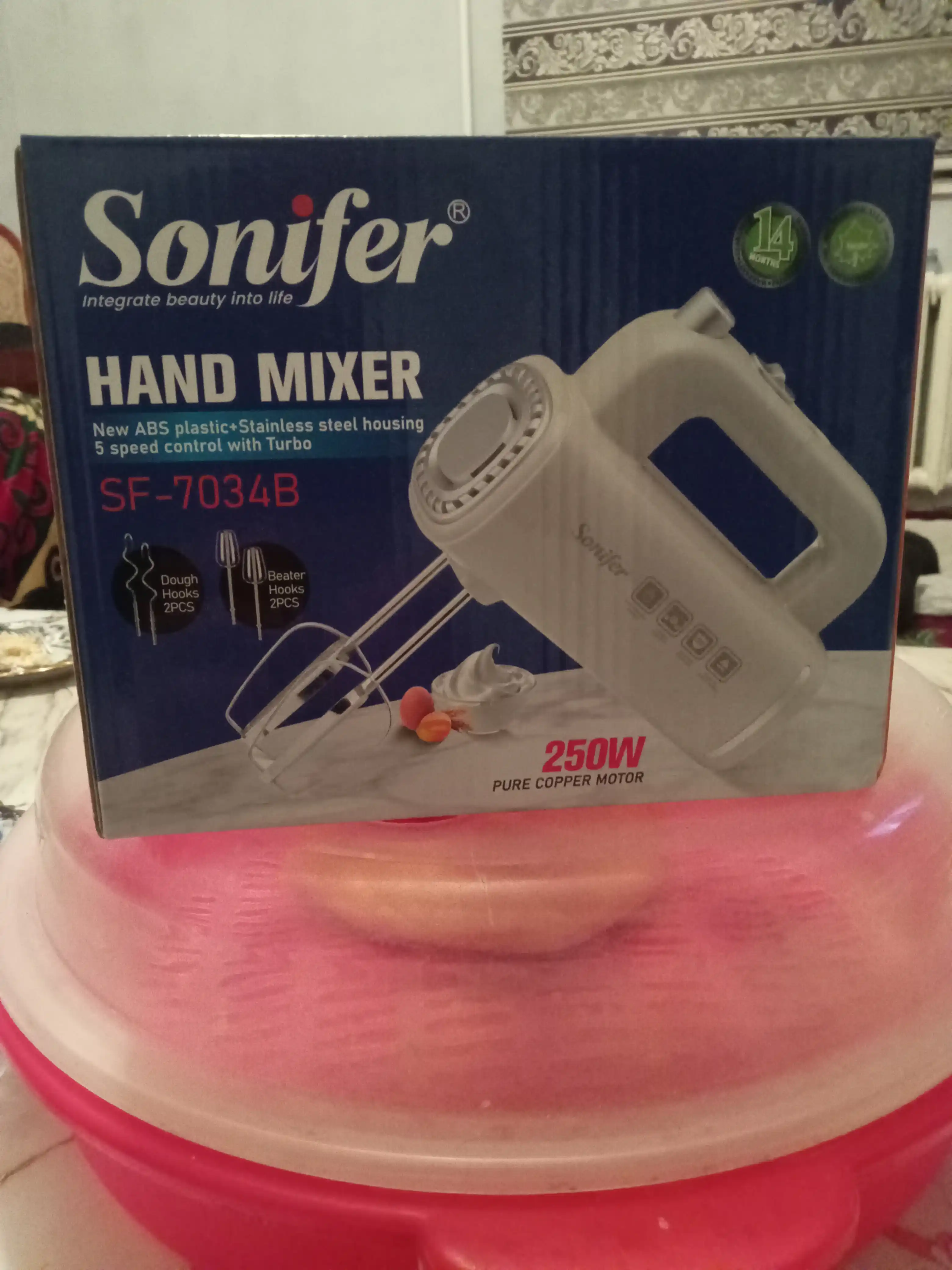 Oshxona qo'l mikseri, 600w blender, turbo va 5 bosqichli Tiffany mikser