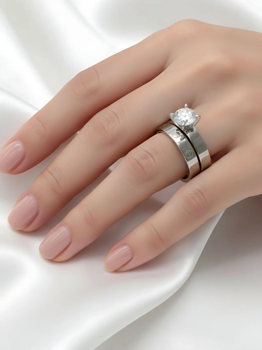 Кольца Cartier Stainless Steel для женщин и девушек, с камнями и без, подарок