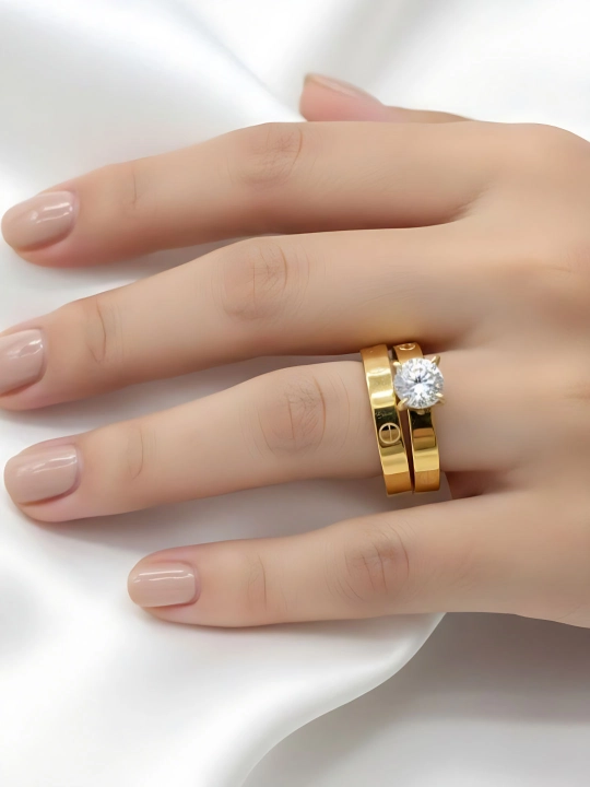Кольца Cartier Stainless Steel для женщин и девушек, с камнями и без, подарок