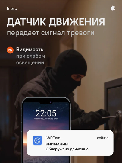 Мини Wi-Fi камера видеонаблюдения для дома и личной безопасности