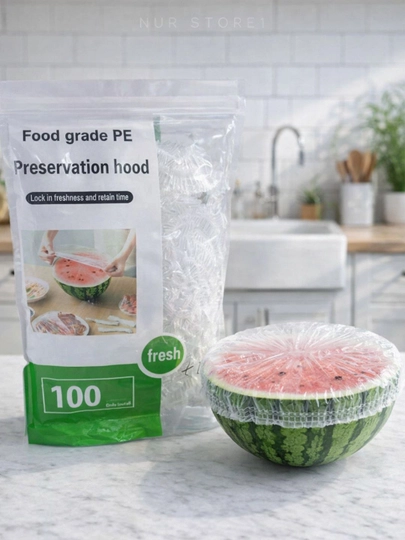 Вакуумные пакеты, пищевые крышки на резинке для хранения продуктов, 100 шт