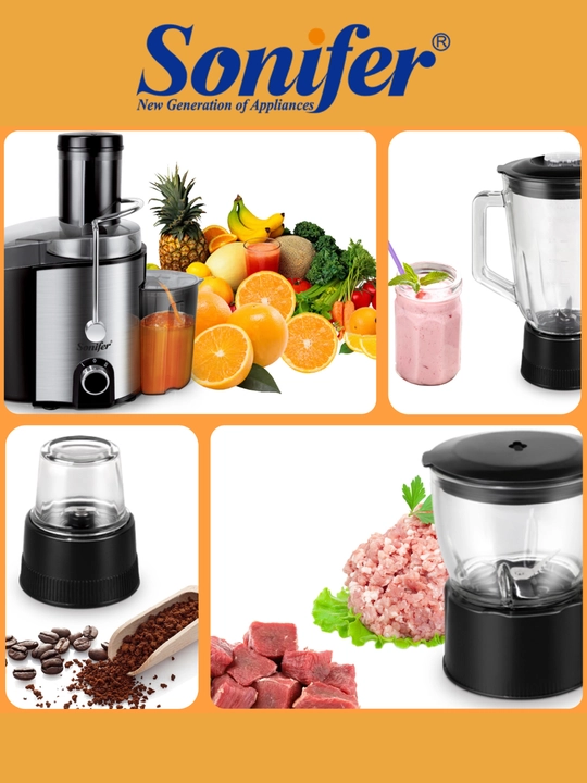 Sharbat chiqargich, 4 tasi 1 da, Sonifer SF-5525, blender, maydalagich, qahva maydalagich