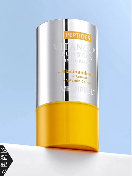 MEDIPEEL Peptide 9 Vitanol Sun Stick SPF50+++ tusini tekislash uchun quyoshdan himoyalovchi tayoqcha