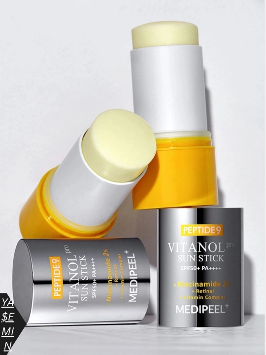 MEDIPEEL Peptide 9 Vitanol Sun Stick SPF50+++ tusini tekislash uchun quyoshdan himoyalovchi tayoqcha