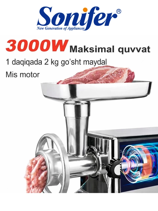 Elektr go‘sht maydalagich SONIFER 3000W