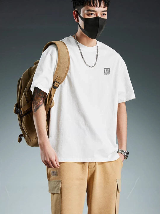Мужская хлопковая футболка, летняя, свободный крой oversize - 