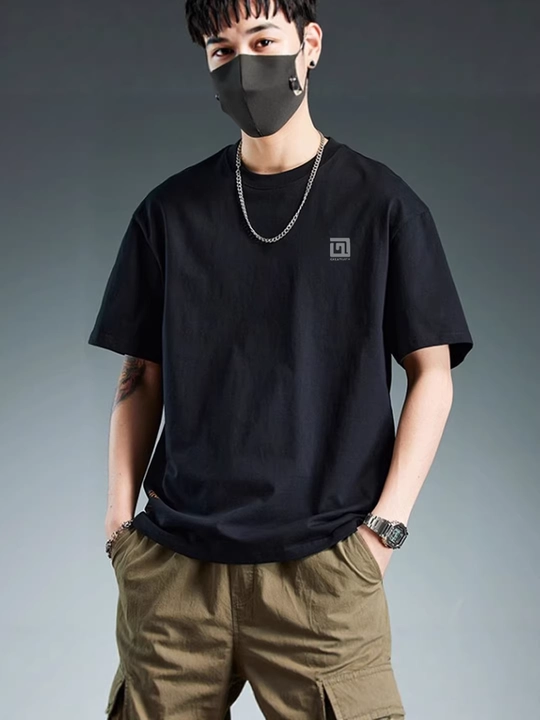 Мужская хлопковая футболка, летняя, свободный крой oversize - 