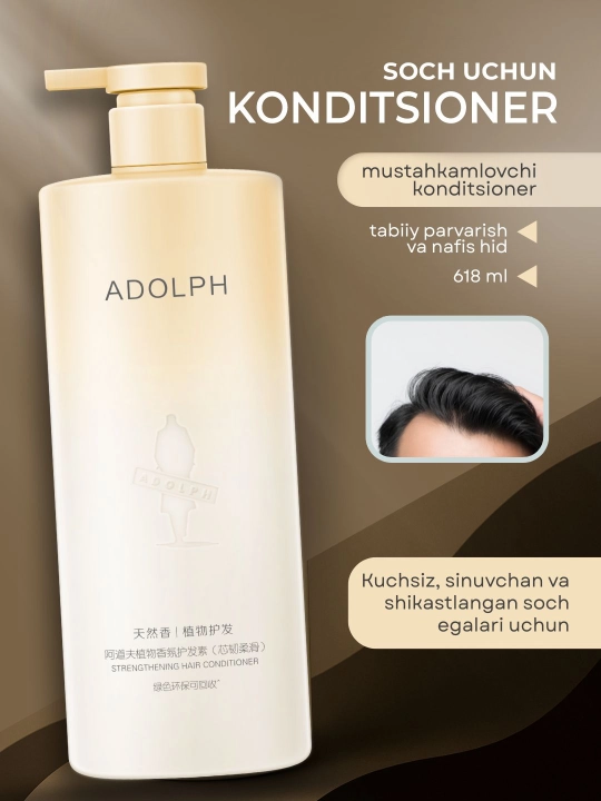 Soch uchun shampun ADOLPH Scalp – professional parvarish, 618 ml