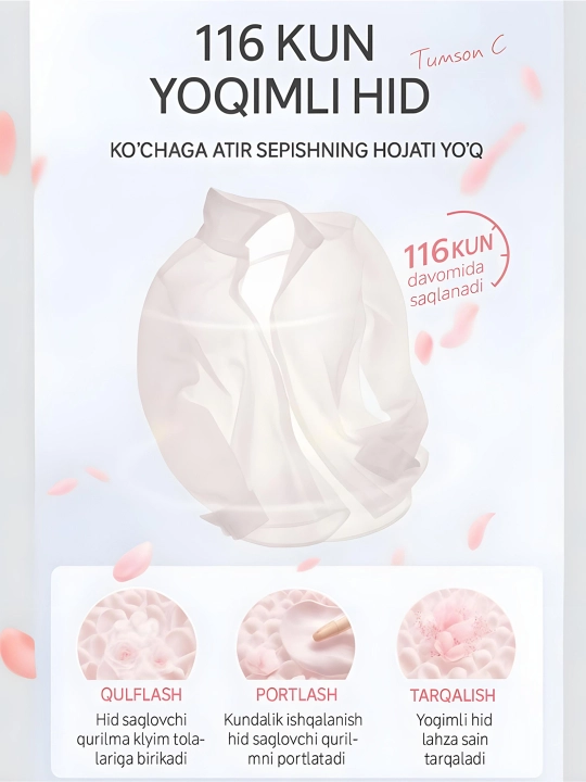 Timson C kir yuvish kapsulalari - "Rosa" va "Pomelo Rose" yoqimli iforli, formulasi 4 tasi 1 da