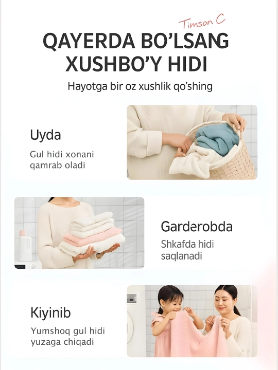 Kir yuvish kapsulalari Timson C – “Rosa” va "Pomelo Rose" yoqimli hidi bilan, 4t asi 1 da