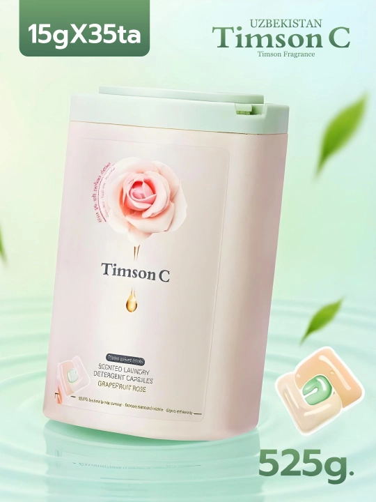 Kir yuvish kapsulalari Timson C – “Rosa” va "Pomelo Rose" yoqimli hidi bilan, 4t asi 1 da