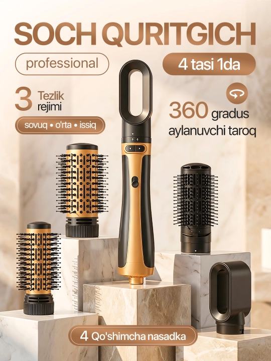 Professional VGR V-487, 495, 498 cho‘tkali fen-taroq, 360° aylanuvchi, keramik qoplamali