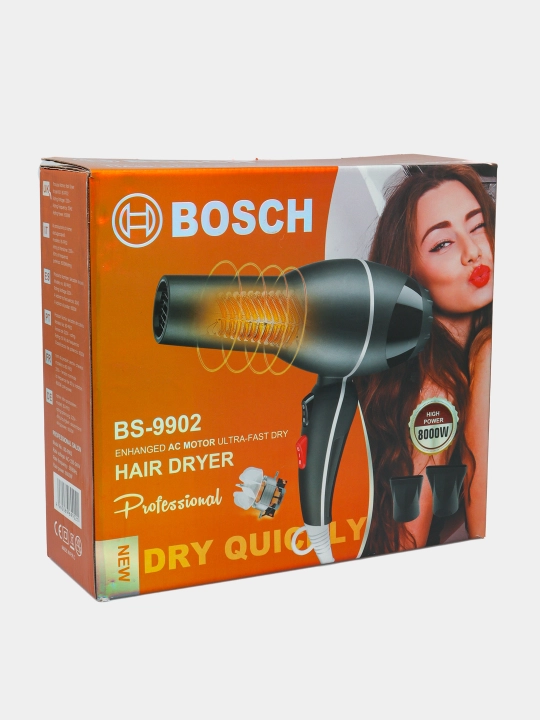 Soch quritgich Bosch BS-6699, 8899, 9900, 9901, 9902, 7799 quritish va uslublash uchun fen